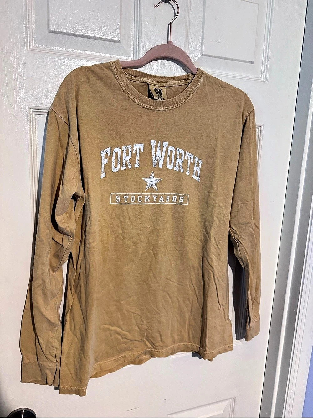 Comfort Colors Long Sleeve Graphic Tee in Brown Size Medium